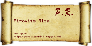 Pirovits Rita névjegykártya