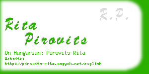 rita pirovits business card